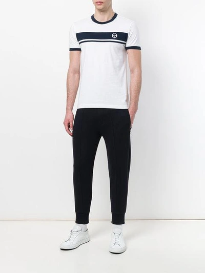 Shop Sergio Tacchini Contrast Stripe T-shirt - White
