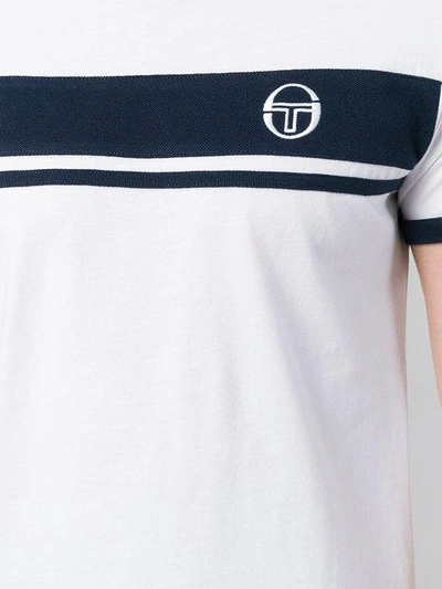 Shop Sergio Tacchini Contrast Stripe T-shirt - White