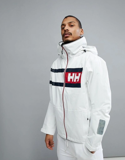 Shop Helly Hansen Salt Power Jacket In White - White