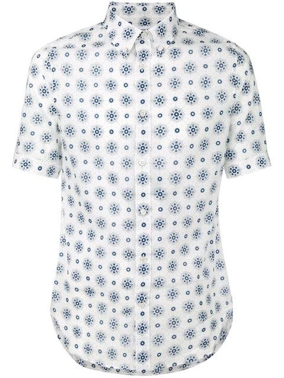 Shop Alexander Mcqueen Pattern Print Shirt - Blue