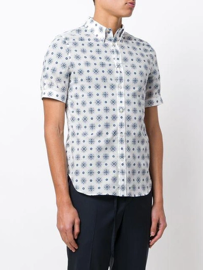 Shop Alexander Mcqueen Pattern Print Shirt - Blue