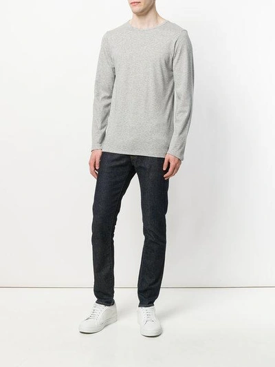 Shop The White Briefs Long Sleeved T-shirt In Grey