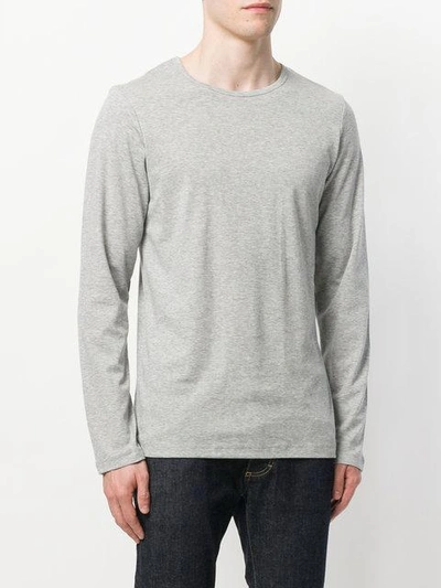 Shop The White Briefs Long Sleeved T-shirt In Grey