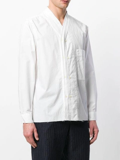 Shop Natural Selection Shawl Neck Shirt In White