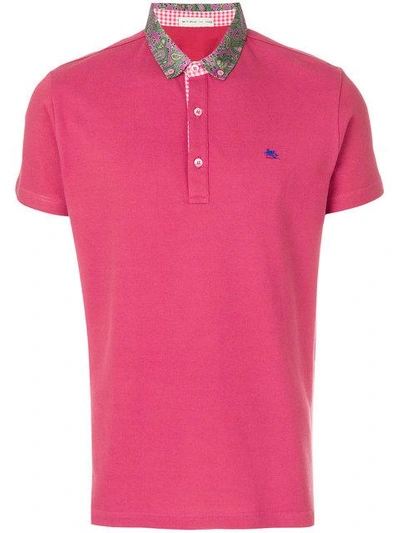 Shop Etro Poloshirt Mit Paisley-kragen - Rosa