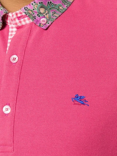 Shop Etro Poloshirt Mit Paisley-kragen - Rosa