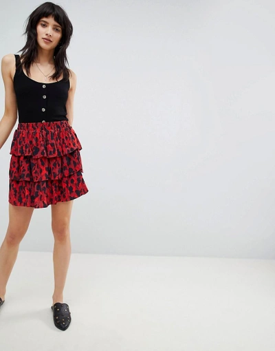 Shop Vero Moda Animal Print Skirt-multi