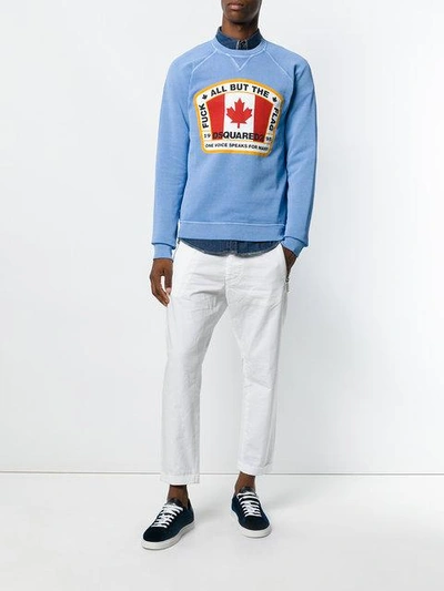 Shop Dsquared2 Canadian Flag Patch Sweatshirt