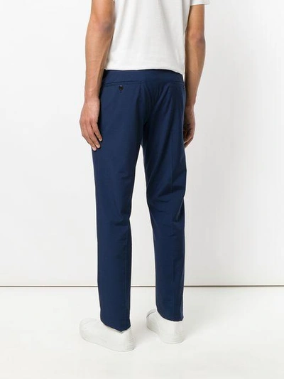 Shop Prada Slim Fit Trousers - Blue