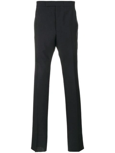 Shop Thom Browne Straight Fit Trousers - Blue