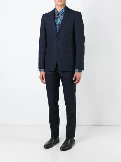 Shop Burberry Slim Fit Wool Suit In Blue