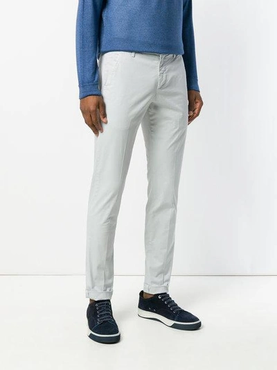 Shop Dondup Fitted Tailored Trousers In Grey