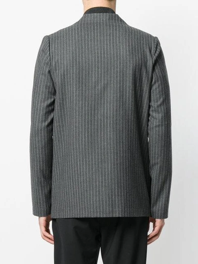 Shop Lucio Vanotti Pinstriped Blazer - Grey