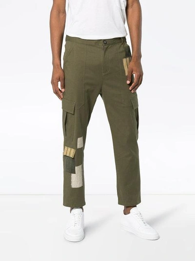 Shop 78 Stitches Green Patchwork Combat Trousers