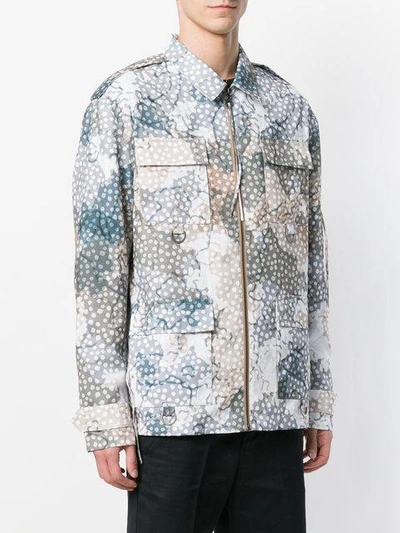 Shop Les Benjamins Printed Shirt Jacket