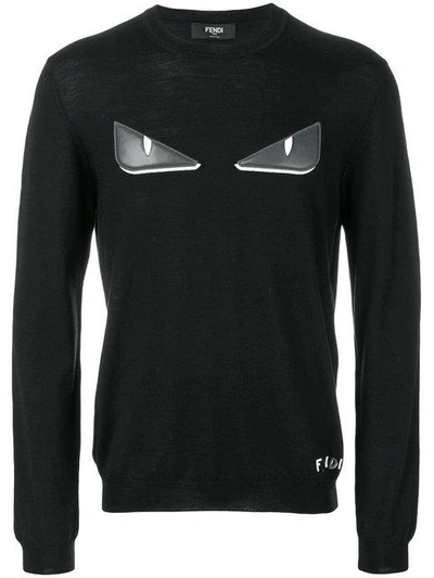 Shop Fendi Bag Bugs-appliqué Pullover In Black