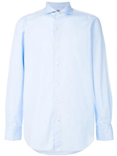 Shop Finamore Napoli Finamore 1925 Napoli Long Sleeved Shirt - Blue
