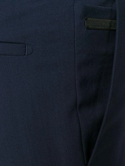 Shop Prada Slim Tailored Trousers - Blue