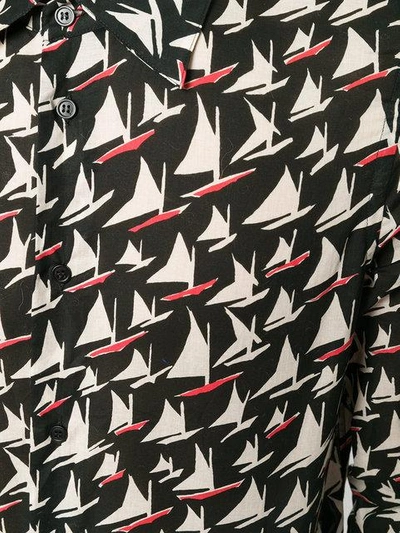 Shop Marni Sail Boat Print Shirt - Black