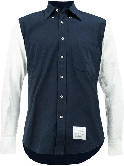 Shop Thom Browne Contrasting Button-down Shirt - White