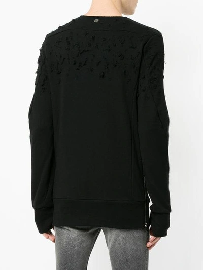 Shop Fagassent Frayed Details Sweatshirt In Black