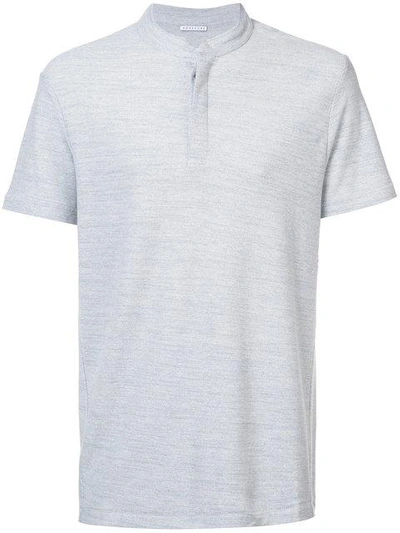 Shop Homecore Mandarin Collar Polo Shirt - Blue