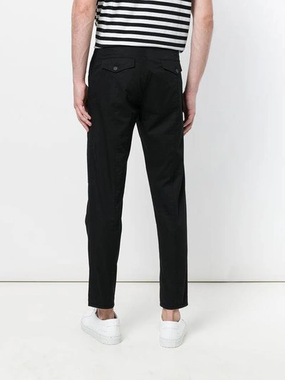 Shop Les Hommes Cargo Trousers In Black