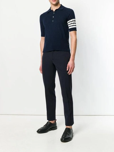 Shop Thom Browne Polo Shirt Sweater - Blue