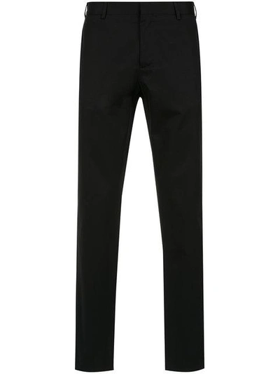 Shop Egrey Tailored Straight Fit Trousers In Black