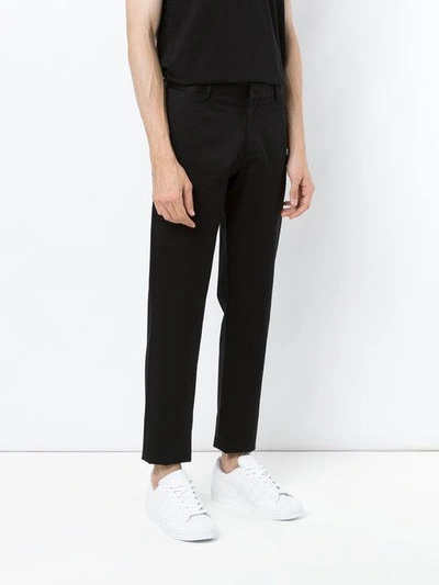 Shop Egrey Tailored Straight Fit Trousers In Black