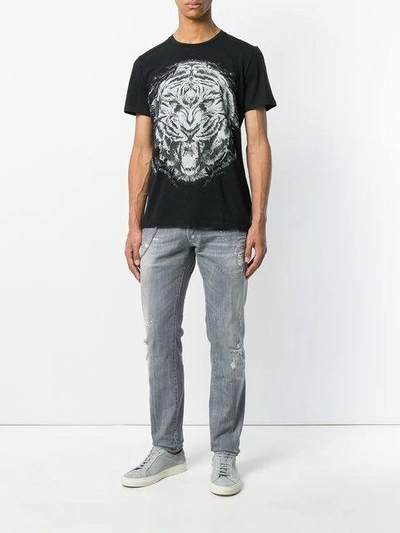 Shop Dsquared2 Distressed Long Clement Jeans - Grey