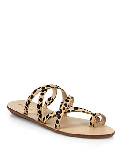 Shop Loeffler Randall Sarie Strappy Cheetah-printed Calf Hair Sandals