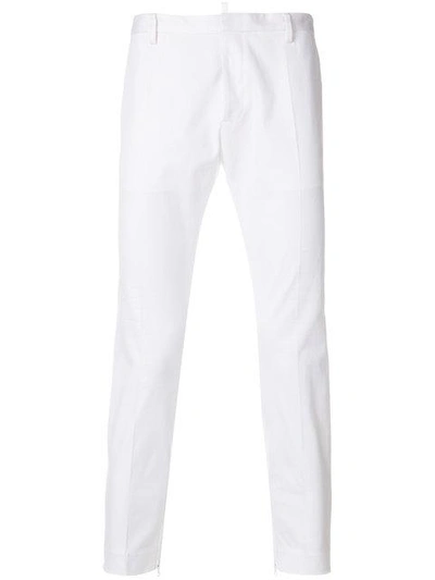 Shop Dsquared2 Cropped Tailored Trousers - White