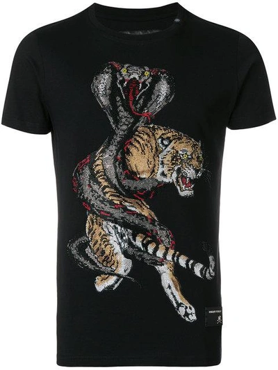 Philipp Plein Serpent Tiger Embellished T-shirt | ModeSens
