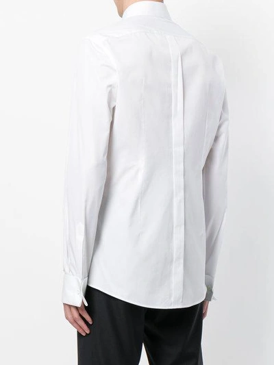 Shop Dolce & Gabbana Ribbed Bib Shirt In White