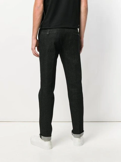 Shop Prada Denim Tailored Trousers - Black