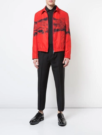 Shop Neil Barrett Abstract Print Jacket In Red