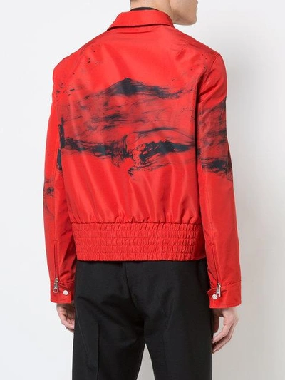 Shop Neil Barrett Abstract Print Jacket In Red