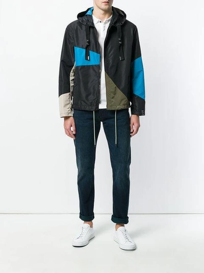 Shop Lanvin Asymmetric Hooded Jacket - Black