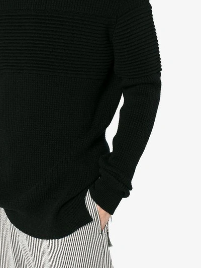Shop Curieux Black Cashmere Ripple Sweater