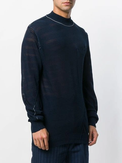 Shop Sacai Loose-fit Sweater - Blue