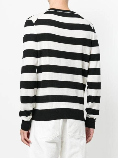 Shop Ami Alexandre Mattiussi Ami De Coeur Striped Sweater In Noir/blanc