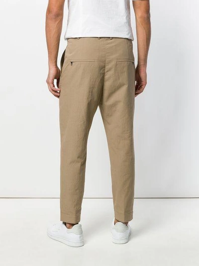 Shop Neil Barrett Cropped Trousers In Neutrals