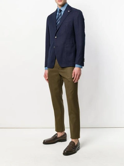 Shop Tagliatore Classic Blazer In Blue