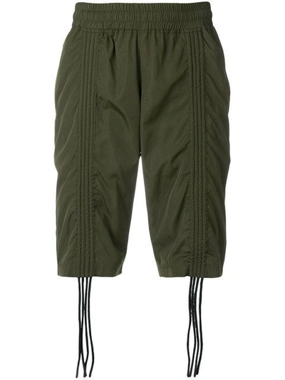 Shop Ktz Cord Detail Shorts In Green