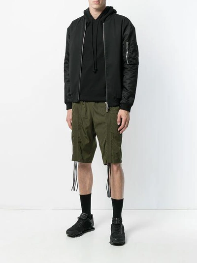 Shop Ktz Cord Detail Shorts In Green