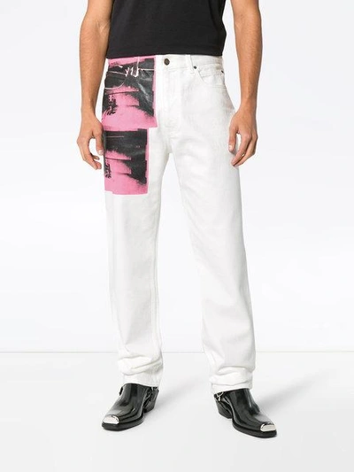 Shop Calvin Klein 205w39nyc X Andy Warhol Foundation Little Electric Chair Jeans In White