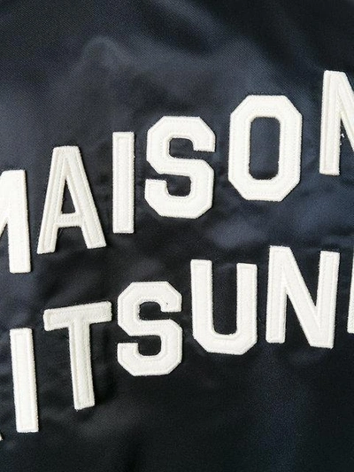 Shop Maison Kitsuné Classic Bomber Jacket - Blue