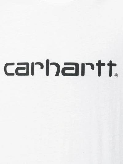 Shop Carhartt Logo Patch T-shirt In 02.90 White/black