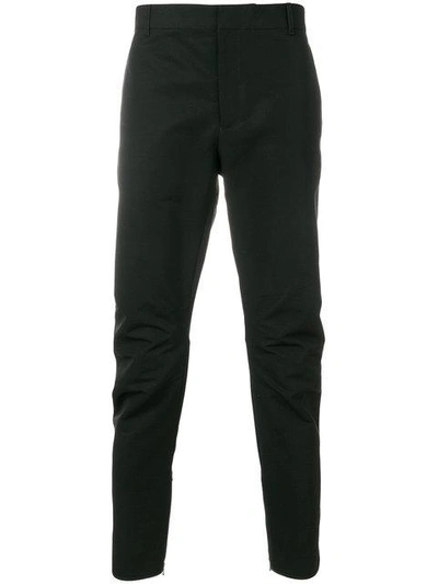 Shop Lanvin Ruched Detail Chinos In Black